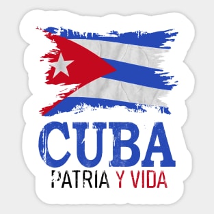 Cuba Libre Cuban Flag patria y vida Sticker